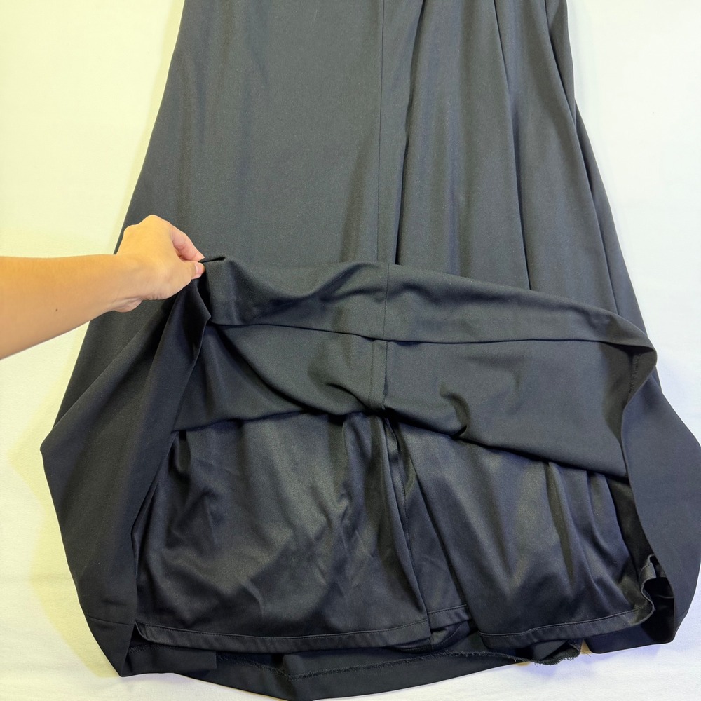White House Black Market Black Plunge V-Neck Open Back Maxi Gown Dress 10 Sexy - Picture 9 of 14